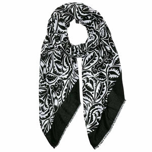Black Floral Paisley Printed Oblong Scarf, this timeless floral printed oblong scarf is a soft, lightweight, and breathable fabric, close to the skin, and comfortable to wear. Sophisticated, flattering, and cozy. look perfectly breezy and laid-back as you head to the beach. A fashionable eye-catcher will quickly become one of your favorite accessories.