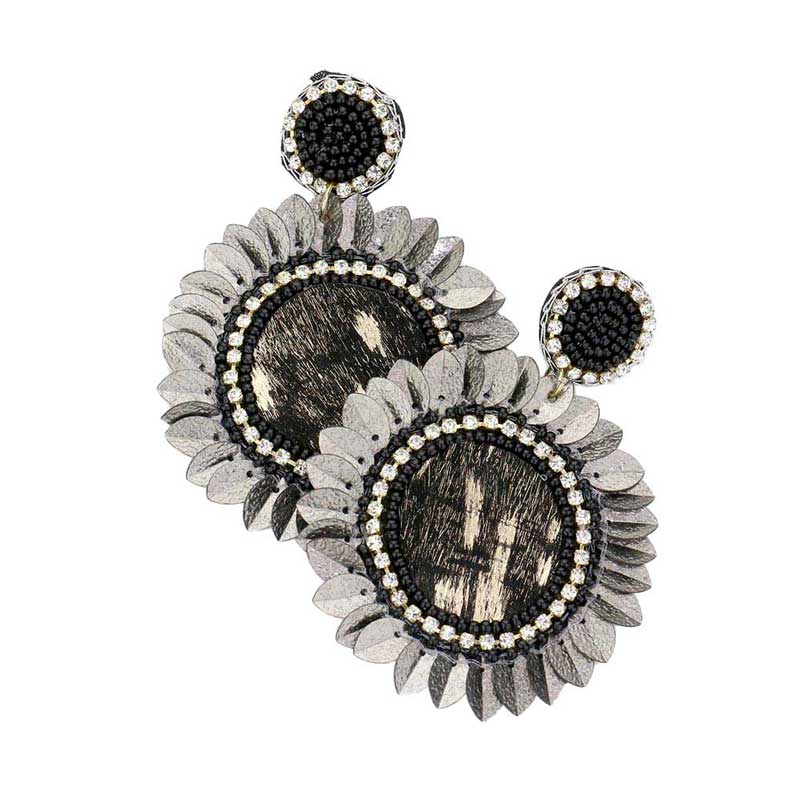 Black Flower Dangle Earrings. This Dangle earring is simple and cute, easy to match any hairstyles and clothes. Great choice to treat yourself and This Flower & Leaf themed earrings is perfect for Holiday gift, Anniversary gift, Birthday gift, Valentine's Day gift for a woman or girl of any age.