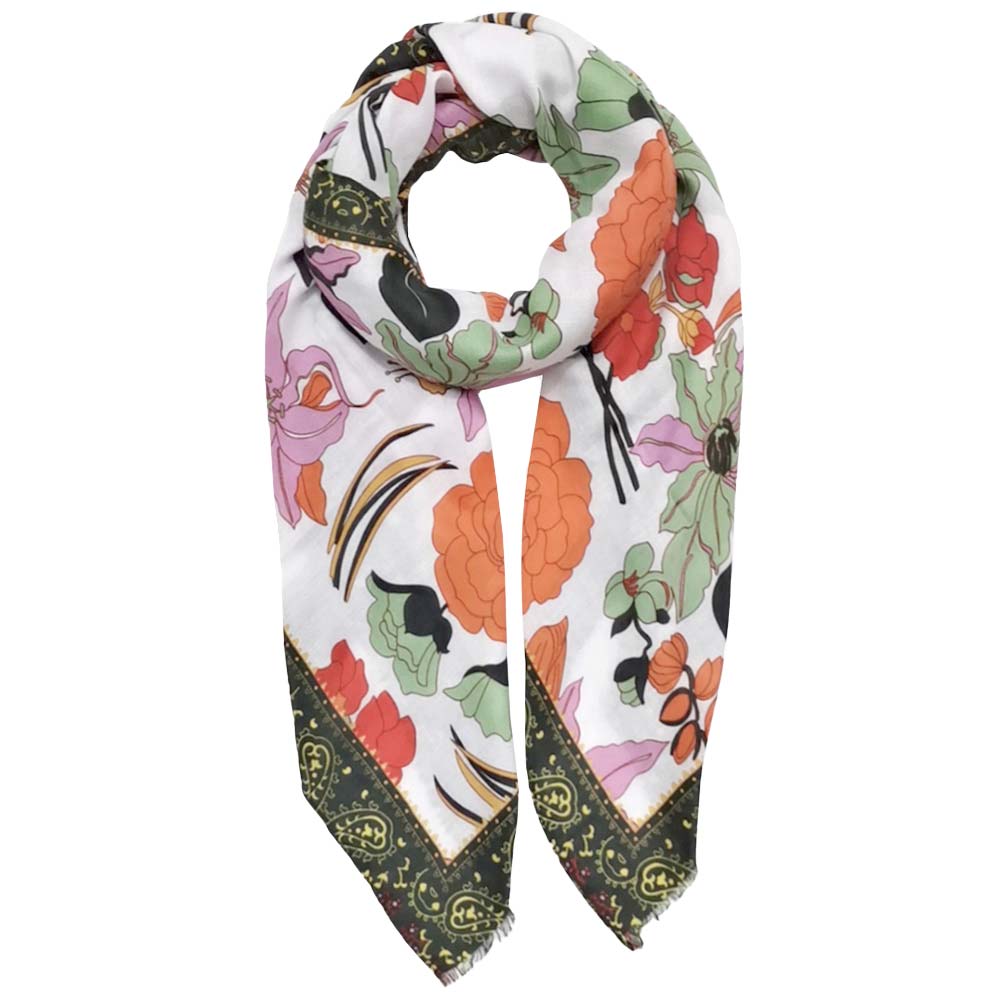 Black Flower Printed Oblong Scarf, this timeless flower-printed oblong scarf is soft, lightweight, and breathable fabric, close to the skin, and comfortable to wear. Sophisticated, flattering, and cozy. look perfectly breezy and laid-back as you head to the beach. A fashionable eye-catcher will quickly become one of your favorite accessories.