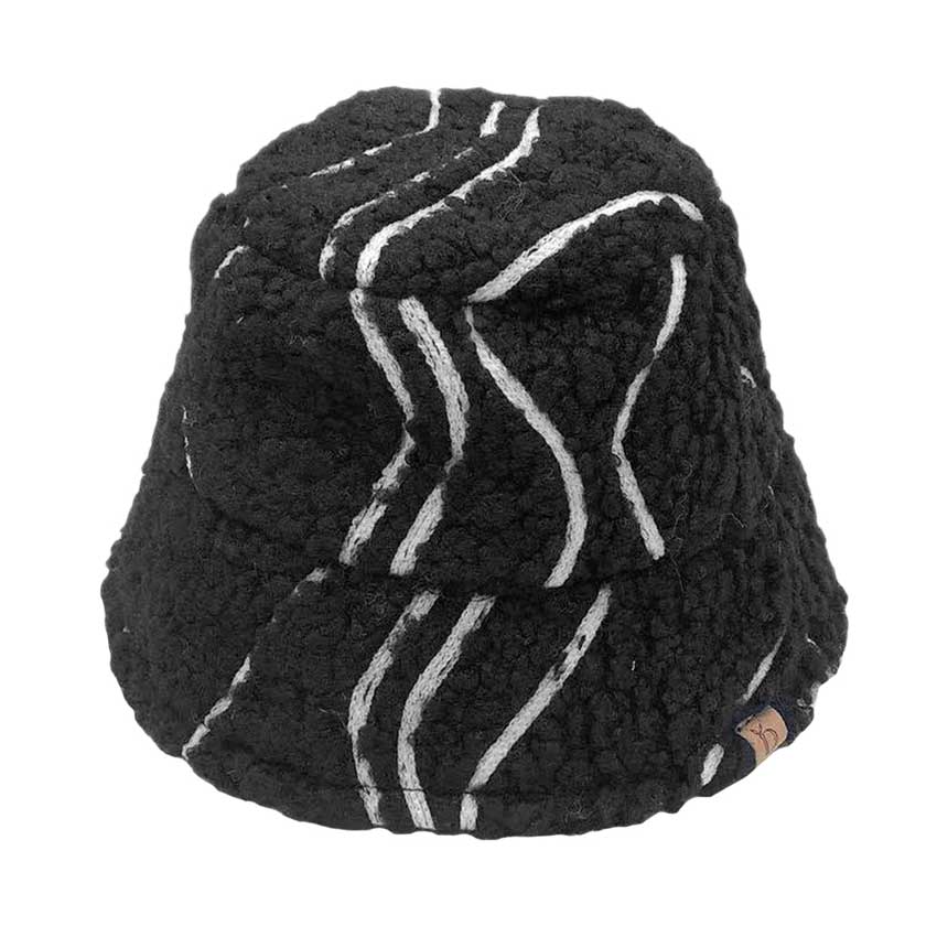 Black Geometric Sherpa Bucket Hat, Before running out the door into the cool air, you’ll want to reach for this toasty bucket hat to keep you incredibly warm. Whenever you wear this bucket hat, you'll look like the ultimate fashionista. Accessorize the fun way with this  hat which gives you the autumnal touch that you need to finish your outfit in style. Awesome winter gift accessory and perfect Gift for Birthdays, Christmas, holidays, anniversaries, Valentine’s Day, etc.