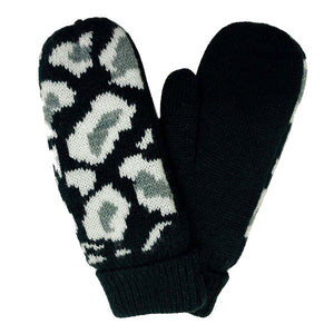 Black Leopard Patterned Mitten Fleece Lining Gloves. Before running out the door into the cool air, you’ll want to reach for these toasty gloves to keep your head incredibly warm. Accessorize the fun way with these gloves, it's the autumnal touch you need to finish your outfit in style. Awesome winter gift accessory!