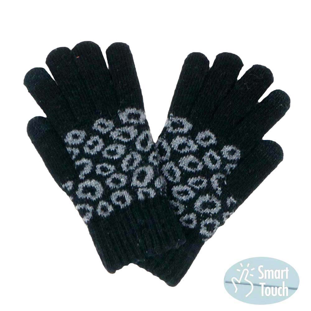 Black Leopard Patterned Smart Gloves, drag out your dashing look and gives you warmth on cold days. These warm gloves will allow you to use your electronic device and touch screens with ease. The attractive leopard pattern exposes the bold look and trendy appearance. Perfect Gift for this winter!