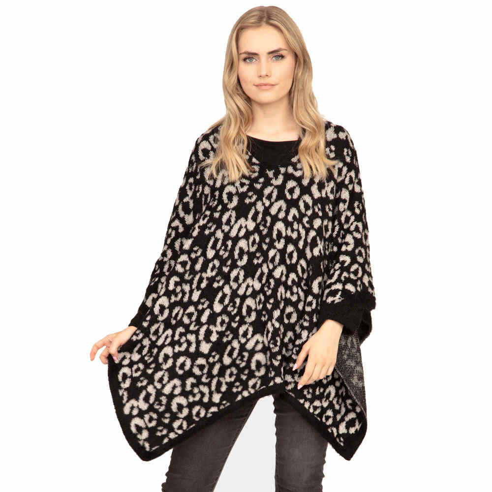 Black Leopard Printed Soft Poncho Soft Leopard Shawl Cape Wrap, are trending and an easy, comfortable, warm option you can easily throw on and look great in any outfit! Perfect Birthday Gift , Christmas Gift , Anniversary Gift, Regalo Navidad, Regalo Cumpleanos, Valentine's Day Gift.
