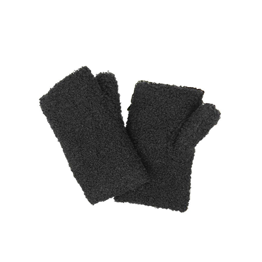 Black Lining Teddy Bear Fingerless Gloves, fingerless gloves protect your hands by keeping them warm in the cold weather. It also makes you charming and fashionable in public and streets. Different from design of full fingers gloves, open fingerless gloves allow freedom to feel, touch and grip, make your work and activities more convenient, soft and comfortable. These gloves are made of polyester, soft and comfortable material, embraces your hand and your wrist, don't irritate the skin.