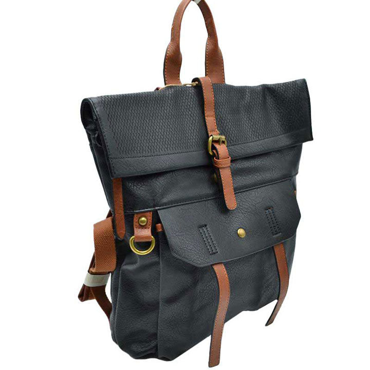 Black Long-lasting Vintage Leather Backpack Laptop Messenger Bag. This perfect backpack that is roomy enough to fit all the essentials, and ideally, is convertible so you can get more use out of it, can sometimes be just as stressful as packing the aforementioned bag. The backpack is very fashionable, you can take it to a school, work or a day trip.