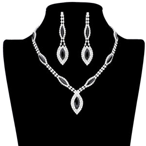 Black Trendy Marquise Stone Accented Rhinestone Necklace, get ready with this rhinestone necklace to receive the best compliments on any special occasion. Put on a pop of color to complete your ensemble and make you stand out on special occasions. Awesome gift for anniversaries, Valentine’s Day, or any special occasion.