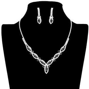 Black Marquise Stone Accented Rhinestone Necklace, Get ready with these jewelry sets and put on a pop of shine to complete your ensemble. The elegance of these rhinestones goes unmatched, great for wearing on any special occasion. This Stunning necklace will sparkle all night long making you shine out like a diamond. Perfect for adding just the right amount of shimmer and a touch of class to special events.