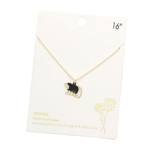 Black Metal Mama Mini Bear Pendant Necklace. Look like the ultimate fashionista with these Necklace! Add something special to your outfit this Valentine! Special It will be your new favourite accessory. Perfect Birthday Gift, Mother's Day Gift, Anniversary Gift, Graduation Gift, Prom Jewellery, Just Because Gift, Thank you Gift.