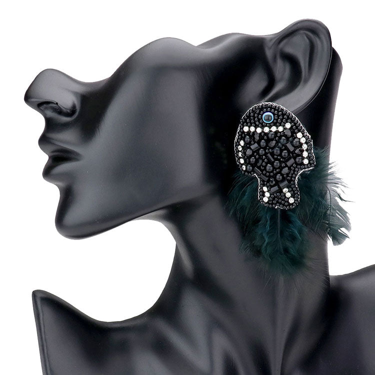 Black Multi Beaded Feather Fish Earrings, Bring a little of the ocean to your daily look. Feel carefree as on vacation. Sea Life, earrings goes perfect with a t-shirt, summer dress or work clothes. Great Birthday gift, Anniversary, Getaway, Beach, Vacay, Mom, Sister, Girlfriend, Summer, Sea Life.