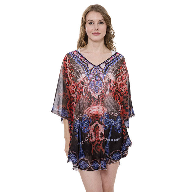 Black Multi Mixed Print Cover Up Poncho, this lightweight Cover Up poncho featuring mixed  print and a relaxed silhouette. A fashionable eye catcher, will quickly become one of your favorite accessories, Look perfectly breezy and laid-back as you head to the beach. Great for dating, hanging out, vacation, holiday, outwear. Perfect Gift for Wife, Birthday, Holiday, Fun Night Out.