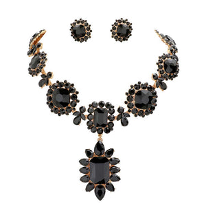 Black Multi Stone Link Evening Necklace is an excellent jewelry set that will sparkle all night long making you shine like a diamond. This stunning jewelry set will make you stand out from the crowd on any special occasion and show your perfect class. Perfect jewelry to enhance your look and for wearing at parties, weddings, date nights, or any special event. 