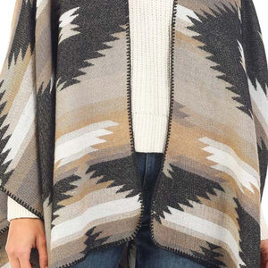 Black Navajo Pattern Winter Cape, is beautifully designed with Navajo Pattern that amps up your beauty to a greater extent. It enriches your attire with the perfect combination. Lightweight and Breathable Fabric. Comfortable to Wear and very easy to put on and off. Suitable for Weekend, Work, Holiday, Beach, Party, Club, Night, Evening, Date, Casual and Other Occasions in Spring, Summer, and Autumn. Perfect Gift for Wife, Mom, Birthday, Holiday, Anniversary, Fun Night Out.
