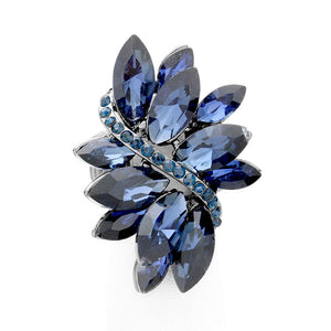 Black Navy Marquise Crystal Cluster Stretch Ring, Beautifully crafted design adds a gorgeous glow to any outfit. Jewelry that fits your lifestyle! Perfect for adding just the right amount of shimmer & shine and a touch of class to special events. Perfect Birthday Gift, Anniversary Gift, Mother's Day Gift, Graduation Gift, Just Because Gift, Thank you Gift.