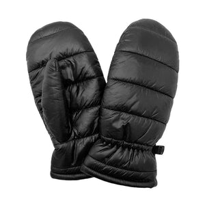 Black Padded Puffer Mitten Gloves, are extra warm, cozy, and beautiful mittens that will protect you from the cold weather while you're outside and amp your beauty up in perfect style. It's a comfortable, soft brushed poly stretch knit that will keep you perfectly warm and toasty. It's finished with a hint of stretch for comfort and flexibility. Wear gloves or a cover-up as a mitten to make your outfit gorgeous with luxe and comfortability.