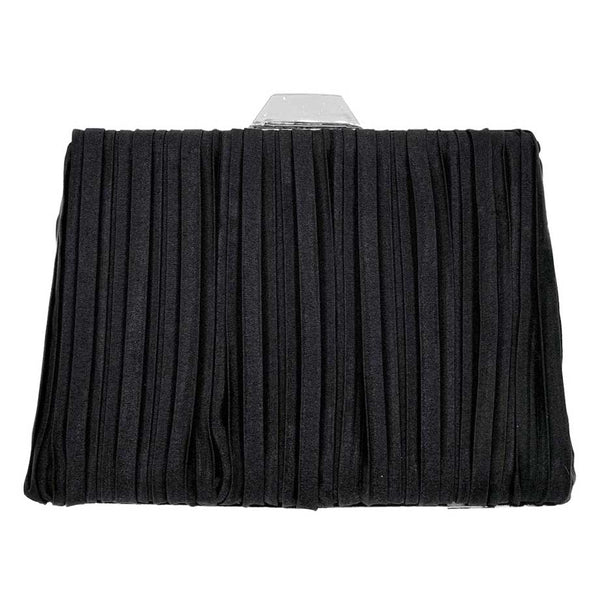 Black Pleated Evening Clutch Crossbody Bag, is beautifully designed and fit for all occasions & places. Show your trendy side with this awesome clutch crossbody bag. Have fun and look stylish. Versatile enough for carrying straight through the week, perfectly lightweight to carry around all day.  