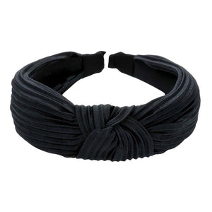 Black Pleated Knot Burnout Headband, create a natural & beautiful look while perfectly matching your color with the easy-to-use Knot Burnout Headband. Push your hair back and spice up any plain outfit with this headband! Perfect for everyday wear, special occasions, and more. Awesome gift idea for your loved one or yourself.