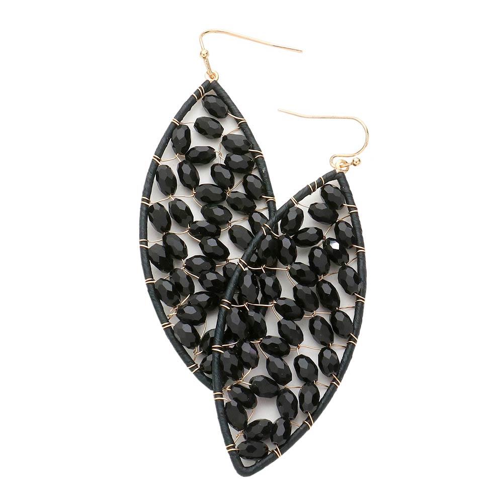 Black Raffia Wrapped Beaded Petal Dangle Earrings, turn your ears into a chic fashion statement with these Earrings! The beautifully crafted design adds a glow to any outfit. Perfect gifts for weddings, Prom, birthdays, Mother’s Day, Christmas, anniversaries, holidays, Mardi Gras, Valentine’s Day, or any occasion.