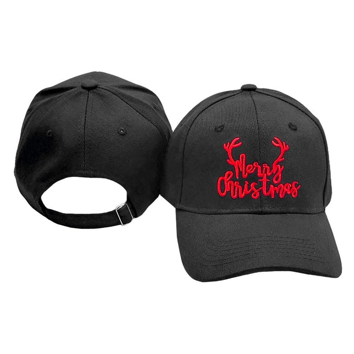 Black Reindeer Detailed Merry Christmas Message Baseball Cap, High quality embroidered Merry Christmas Message on the front, an inspirational hat for this Christmas. Get your head in the game with this well-constructed Reindeer Baseball cap. perfect for the festive season. Embrace the Christmas spirit with these Merry Christmas Message Cap, and keep your hair out of your face & eyes