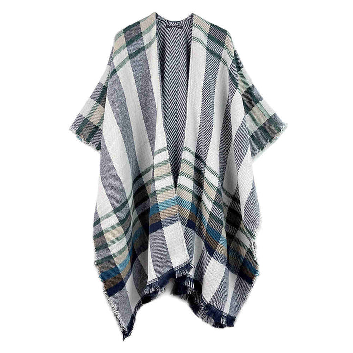 Reversible Plaid Check Patterned Poncho, the perfect accessory, luxurious, trendy, super soft chic capelet, keeps you warm & toasty. You can throw it on over so many pieces elevating any casual outfit! Perfect Gift Birthday, Holiday, Christmas, Anniversary, Wife, Mom, Special Occasion