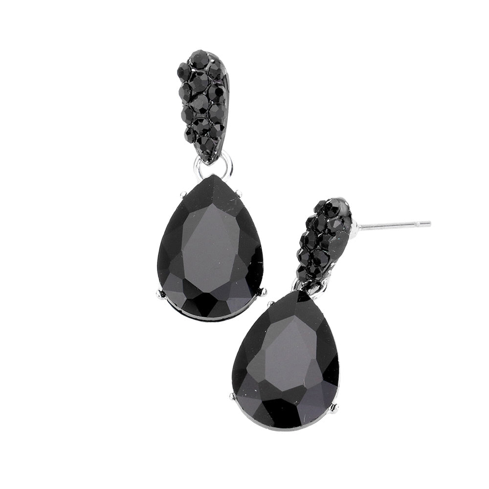 Black-Rhodium Crystal Teardrop Rhinestone Pave Evening Earrings, Add a pop of color to your ensemble, just the right amount of shimmer & shine, touch of class, beauty and style to any special events. These ultra-chic rhinestone earrings will take your look up a notch and add a gorgeous glow to any outfit with a touch of perfect class. Jewelry that fits your lifestyle and makes your moments awesome! 