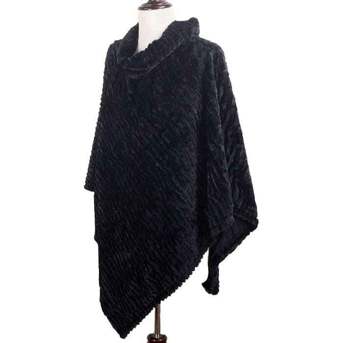 Black Roose Turtleneck Ribbed Poncho, is the perfect accessory for the comfort, luxury and trendiness this winter. You can throw it on over so many pieces elevating any casual outfit! Smooth and cool color variety and eye-catching look will enrich your luxe and glamour in a greater extent. Perfect Gift for Wife, Mom, Birthday, Holiday, Christmas, Anniversary, Fun Night Out. Stay awesome with this beautiful poncho!