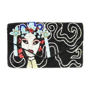 Black Seed Beaded Woman Clutch Crossbody Bag. Look like the ultimate fashionista when carrying this small Clutch bag, great for when you need something small to carry or drop in your bag. Keep your keys handy & ready for opening doors as soon as you arrive. Perfect Birthday Gift or any other events. These smiling face Clutch bag gift idea will sure to bring a smile to your loving one face!