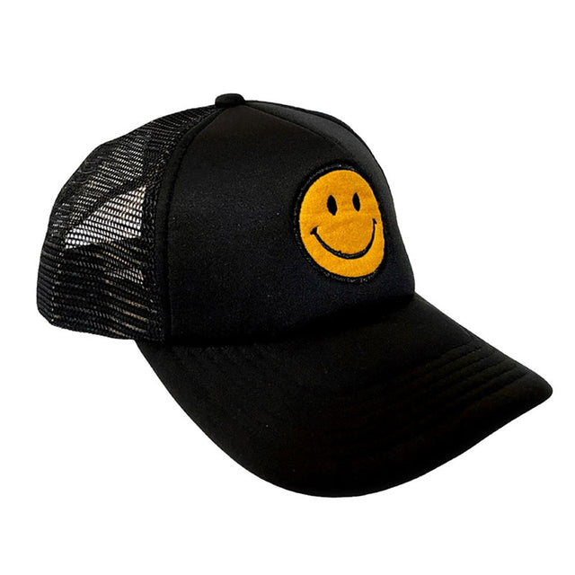 Black Smile Accented Mesh Back Baseball Cap, This fun cool smile accented embroidered baseball Cap is made for you. It's fully adjustable and easy to style! Protect your skin from harmful UV rays and keep your hair out of your face and eyes by wearing this comfortable baseball cap during all your outdoor activities like exercising, running, playing tennis, sports and camping!