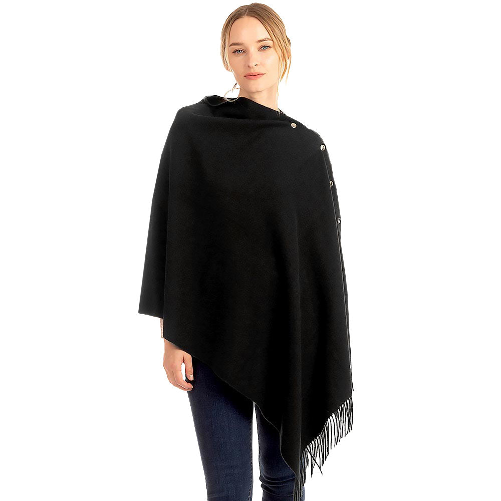 Black Soft Feel Texture Solid Cape Scarf, ensure your upper body stays perfectly toasty when the temperatures drop. The perfect accessory, luxurious, trendy, super soft chic capelet, keeps you warm and toasty. Lightweight cape so you can throw it on over so many pieces elevating any casual outfit! Perfect Gift for Wife, Mom, Birthday, Holiday, Christmas, Anniversary, Fun Night Out or any special occasion.