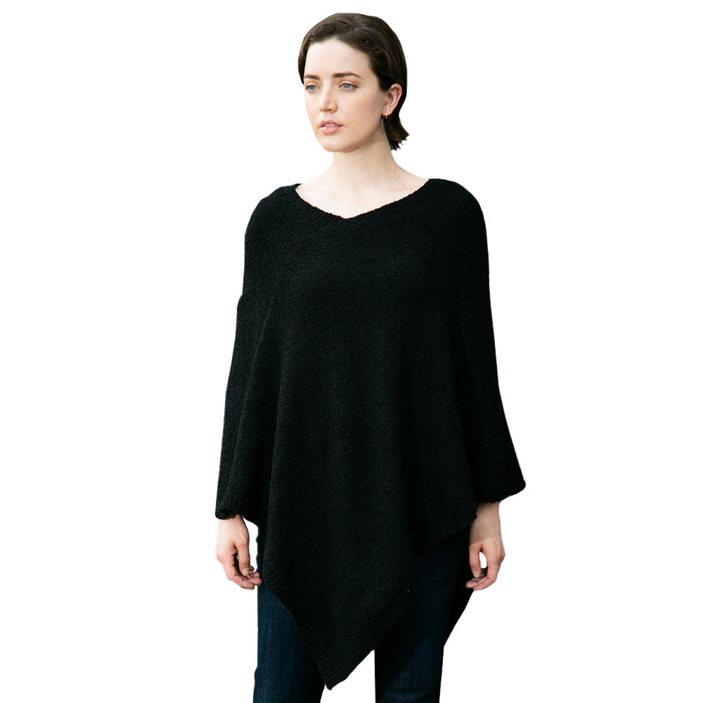 Black Soft Solid Poncho, these poncho is made of soft and breathable material. It keeps you absolutely warm and stylish at the same time! Easy to pair with so many tops. Suitable for Weekend, Work, Holiday, Beach, Party, Club, Night, Evening, Date, Casual and Other Occasions in Spring, Summer, and Autumn. Throw it on over so many pieces elevating any casual outfit! Perfect Gift for Wife, Mom, Birthday, Holiday, Anniversary, Fun Night Out.
