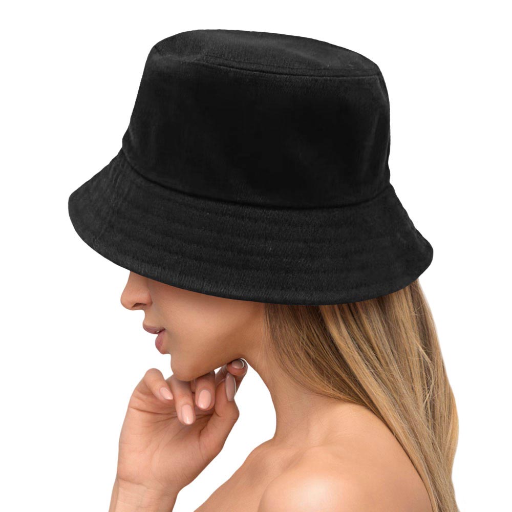Black Solid Bucket Hat, show your trendy side with this Solid corduroy bucket hat. Adds a great accent to your wardrobe, This elegant, timeless & classic Bucket Hat looks fashionable. Perfect for that bad hair day, or simply casual everyday wear; Accessorize the fun way with this solid Corduroy bucket hat.