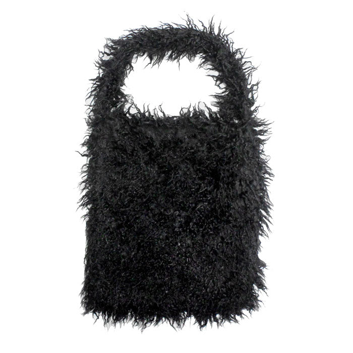 Black Solid Color Faux Fur Fringe Shoulder Bag. Look like the ultimate fashionista carrying this small quilted bag! It will be your new favorite accessory. Easy to carry specially lightweight ideal for a night out on the town. Perfect Gift for Birthday, Holiday, Christmas, New Years, Anniversary, Valentine's day.