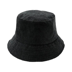 Black Solid Corduroy Bucket Hat, show your trendy side with this floral corduroy bucket hat. Adds a great accent to your wardrobe, This elegant, timeless & classic Bucket Hat looks fashionable. Perfect for that bad hair day, or simply casual everyday wear;  Accessorize the fun way with this solid Corduroy bucket hat. It's the autumnal touch you need to finish your outfit in style. Awesome winter gift accessory