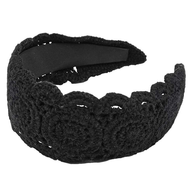 Black Solid Crochet Headband, Create a natural look while perfectly matching your color with the easy to use Crochet Headband. Adds a super neat and trendy twist to any boring style. Be the ultimate trendsetter wearing this chic headband with all your stylish outfits! Perfect for everyday wear; special occasions, outdoor festivals and more. 