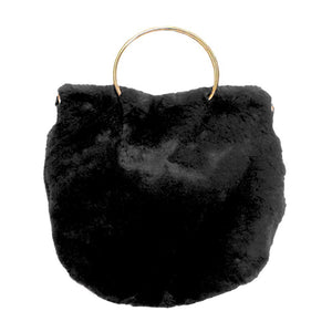 Black  Solid Faux Fur Tote Crossbody Bag, this cute and attractive crossbody bag is awesome to show your trendy choice that will make you stand out. It gives you the best support for carrying the handy stuff. Have fun and look stylish with this beautiful crossbody bag that will amp up your attire surely. It's versatile enough for wearing straight through the week. Perfectly lightweight to carry around all day. Perfect Birthday Gift, Anniversary Gift, Mother's Day Gift, Graduation Gift, Valentine's Day Gift.
