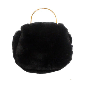 Black Solid Faux Fur Tote Crossbody Bag. This high quality Tote Crossbody Bag is both unique and stylish. Suitable for money, credit cards, keys or coins and many more things, light and gorgeous. perfectly lightweight to carry around all day. Look like the ultimate fashionista carrying this trendy faux fur Tote Crossbody Bag! Perfect Birthday Gift, Anniversary Gift, Mother's Day Gift, Graduation Gift, Valentine's Day Gift.