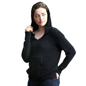 Black Women's Casual Color Block Hoodies With Long Sleeve, Sweatshirt Outwear Sweater, the perfect accessory, luxurious, trendy, super soft chic capelet, keeps you warm & toasty. You can throw it on over so many pieces elevating any casual outfit! Perfect Gift Birthday, Christmas, Anniversary, Wife, Mom, Special Occasion