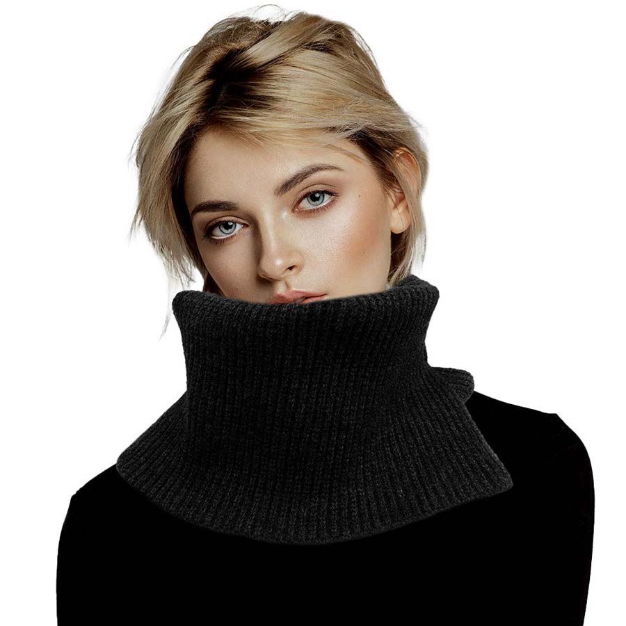 Black Solid Ribbed Knit Snood Scarf, is a highly versatile scarf to wear with any outfit in perfect style. Great for daily wear in the cold winter to protect you against the chill. A ribbed knit-style scarf that amps up the glamour with a plush material that feels amazing and snuggled up against your cheeks. A fashionable eye-catcher will quickly become one of your favorite accessories.