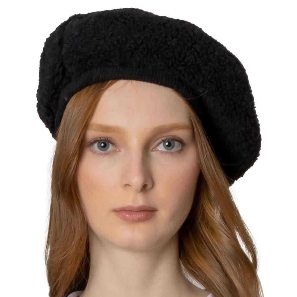 Black Solid Sherpa Beret Hat, is made with care and love from very soft and warm yarn that keeps you warm and toasty on cold days and on winter days out. An awesome winter gift accessory! Wear this hat to keep yourself warm in a stylish way at any place any time. The perfect gift for Birthdays, Christmas, Stocking stuffers, holidays, anniversaries, and Valentine's Day, to friends, family, and loved ones. Enjoy the winter with this Sherpa Beret Hat.