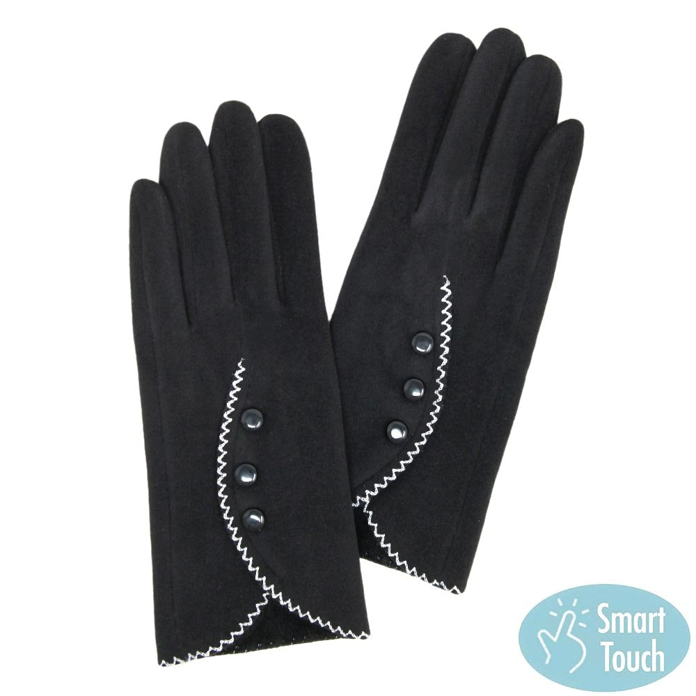 Black Classic Plaid Gloves Touchscreen Smart Gloves Button Detail Gloves, cozy warm design giving it a trendy, chic style, perfect addition to any stylish winter wardrobe. Sleek & stylish matches your clothes perfectly. Tech-friendly flower at the index fingertip, stretch for a snug fit. Perfect Holiday Gift, Birthday, etc.
