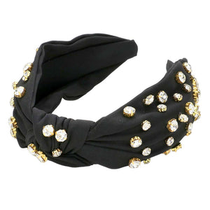 Black Stone Embellished Burnout Knot Headband, the combination of stone sewn on a knot headband will make you feel glamorous. Be ready to receive compliments. Be the ultimate trendsetter wearing this knot headband with all your stylish outfits! Exquisite enough to use on the wedding day.