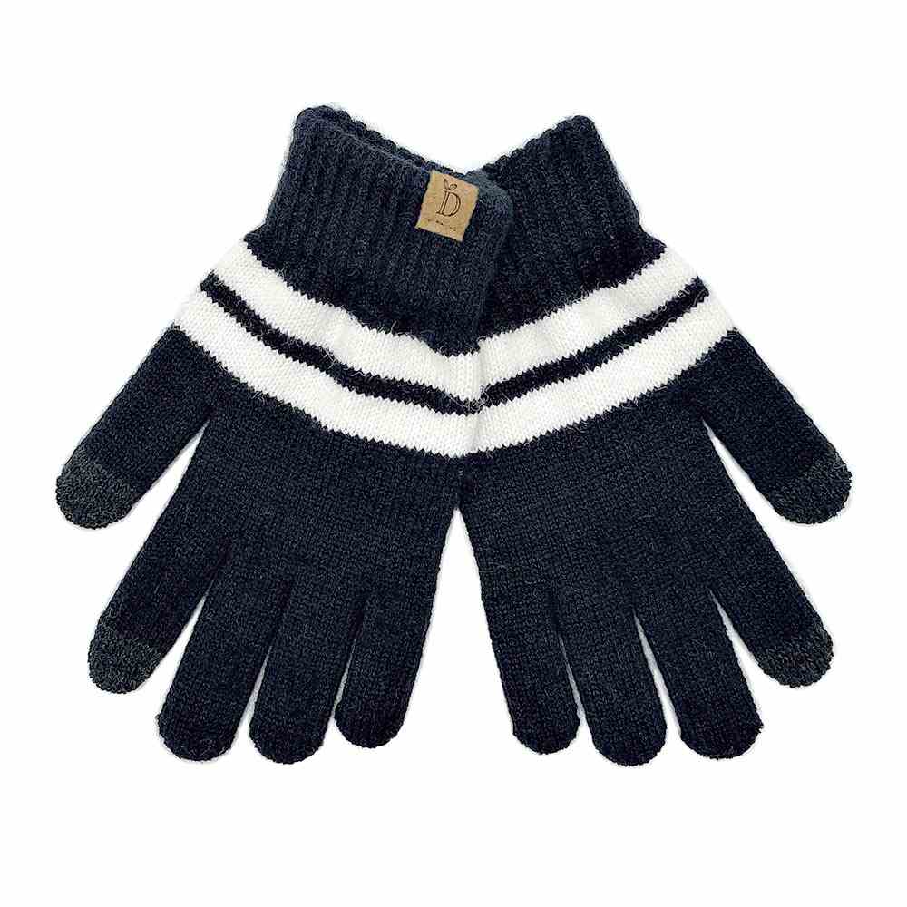Black Striped Knit Smart Touch Gloves , cozy design gives a trendy, chic style to any stylish winter wardrobe. An eye-catching colorblock, tech-friendly, stretches for snug fit. Perfect Birthday Gift , Christmas Gift , Anniversary Gift, Regalo Navidad, Regalo Cumpleanos, Valentine's Day Gift, Regalo Dia del Amor