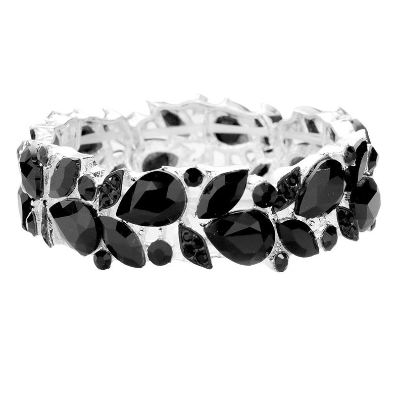 Black Teardrop Marquise Stone Evening Stretch Bracelet. These gorgeous stone pieces will show your class in any special occasion. The elegance of these Stone goes unmatched, great for wearing at a party! Perfect jewelry to enhance your look. Awesome gift for birthday, Anniversary, Valentine’s Day or any special occasion.