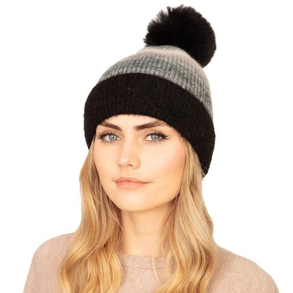 Black Tie Dye Fleece Pom Pom Beanie Hat, Before running out the door into the cool air, you’ll want to reach for these toasty beanie to keep your hands warm. Accessorize the fun way with these beanie, it's the autumnal touch you need to finish your outfit in style. Awesome winter gift accessory!