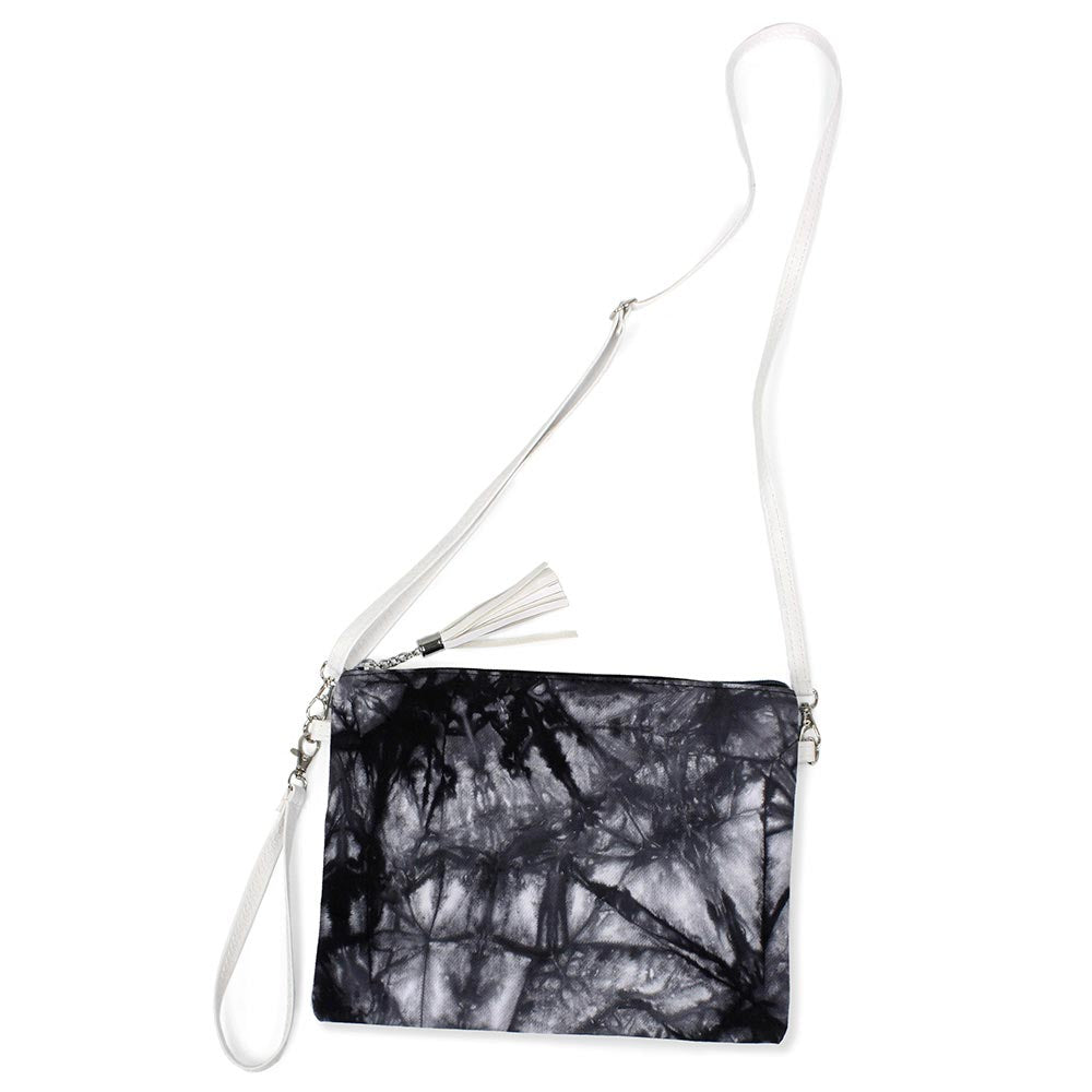 Black Tie Dye Wristlet Clutch Crossbody Bag, comes with attached and detached straps to ensure easy carrying and comfort. It looks like the ultimate fashionista while carrying this trendy wristlet crossbody clutch bag! Easy to carry especially when you need hands-free and lightweight to run errands or a night out on the town. It will be your new favorite accessory to hold onto all your necessary items. An excellent gift item for birthdays, holidays, Christmas, new Year, etc.