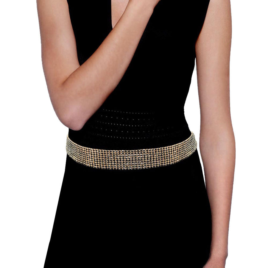 Black Trendy Fashionable Nine Rows Rhinestone Belt. A timeless selection, Bridal Belt, Rhinestone Belt, Bridal Belt Sash, Wedding Belt is exceptionally elegant, adding an exquisite detail to your wedding dress or tie it on your hair for a glamorous to any outfit.