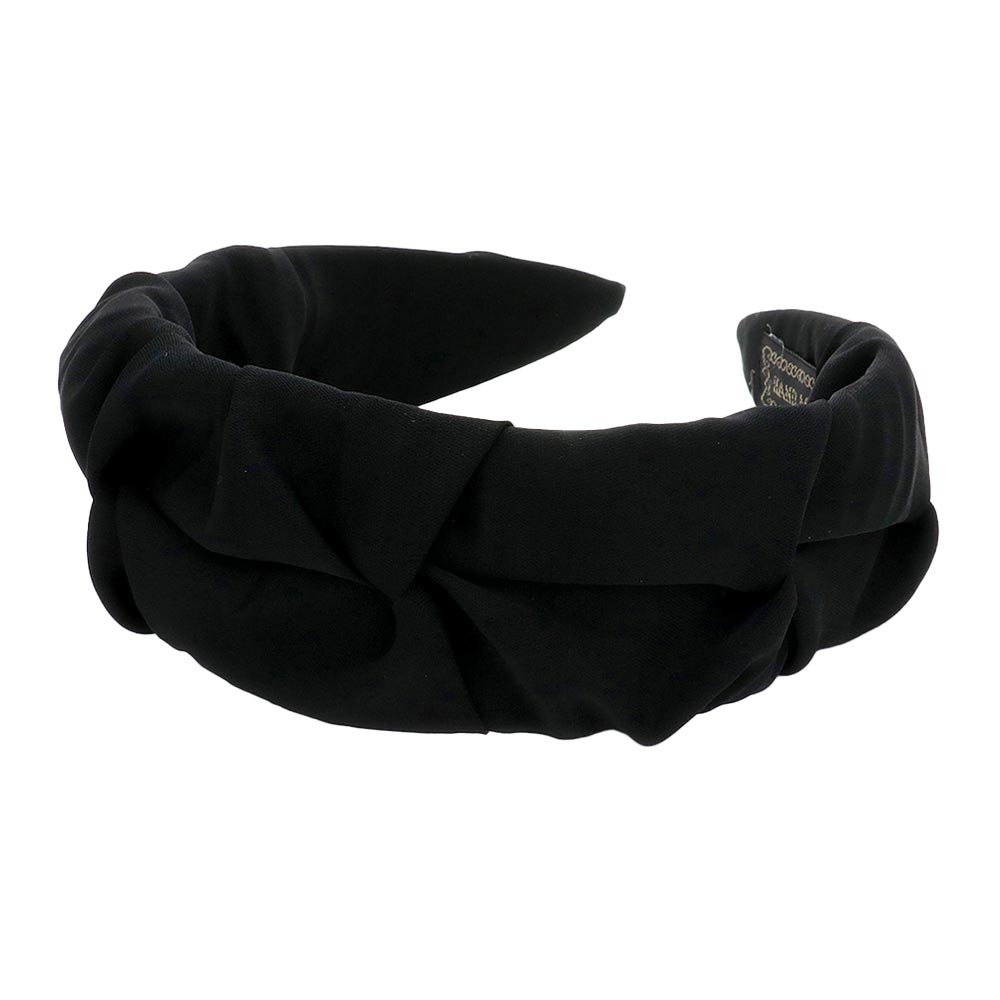 Black Trendy Pleated Solid Headband, create a natural & beautiful look while perfectly matching your color with the easy-to-use pleated solid headband. Add a super neat and trendy knot to any boring style. Perfect for everyday wear, special occasions, festivals, and more. Awesome gift idea for your loved one or yourself.