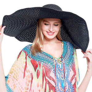 Black Trendy Solid Straw Sun Hat, adds a great accent to your wardrobe, This elegant, timeless & classic Hat looks cool & fashionable. Perfect for that bad hair day, or simply casual everyday wear; Great gift for that fashionable on-trend friend. Perfect Gift Birthday, Holiday, Anniversary, Valentine's Day.