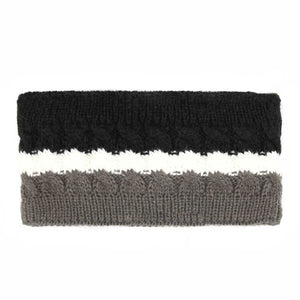 Black Triple Colored Cable Knit Fleece Headband. This beautiful solid color Headband easy to use, light weight, Push back your hair with this exquisite knitted headband, spice up any plain outfit! Be ready to receive compliments. Be the ultimate trendsetter wearing this chic headband with all your stylish outfits! Very beautiful accessory for ladies, For occasions: parties, birthdays, weddings, festivals, dances, celebrations, ceremonies, gift and other daily activities.