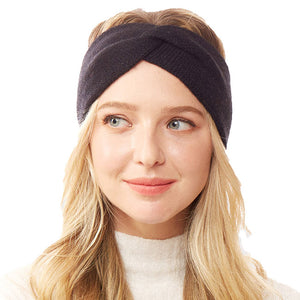 Black Twisted Knot Solid Soft Earmuff Headband Ear Warmer will shield your ears from cold winter weather ensuring all day comfort. Ear band is soft, comfortable and warm adding a touch of sleek style to your look, show off your trendsetting style when you wear this ear warmer and be protected in the cold winter winds.