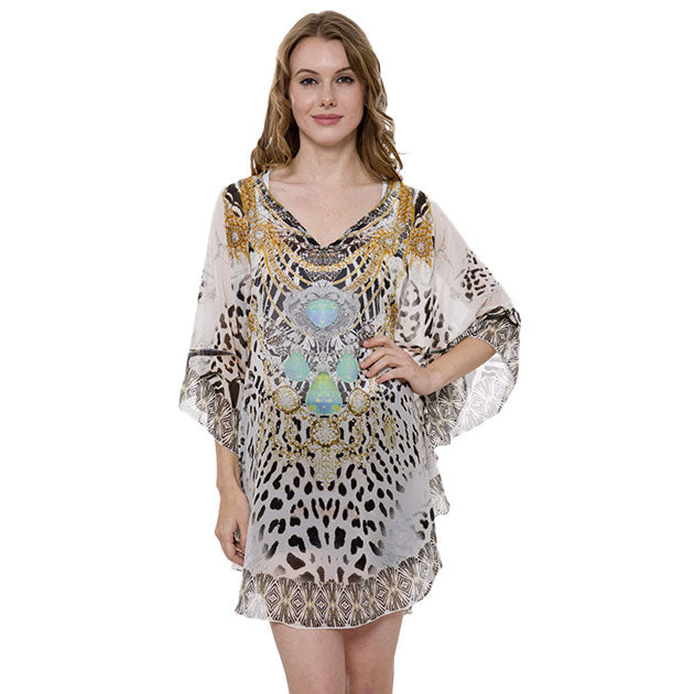 Black White Mixed Print Cover Up Poncho, this lightweight Cover Up poncho featuring mixed  print and a relaxed silhouette. A fashionable eye catcher, will quickly become one of your favorite accessories, Look perfectly breezy and laid-back as you head to the beach. Great for dating, hanging out, vacation, holiday, outwear. Perfect Gift for Wife, Birthday, Holiday, Fun Night Out.